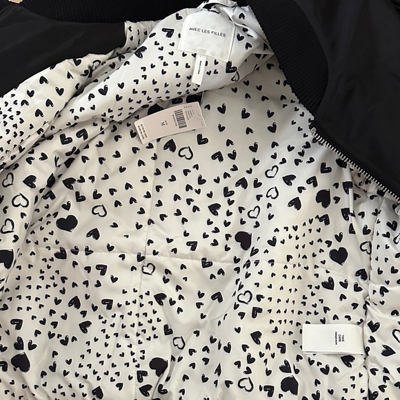 NWT Anthropologie Avec Les Filles Black Women's Bomber Jacket - Picture 7 of 16